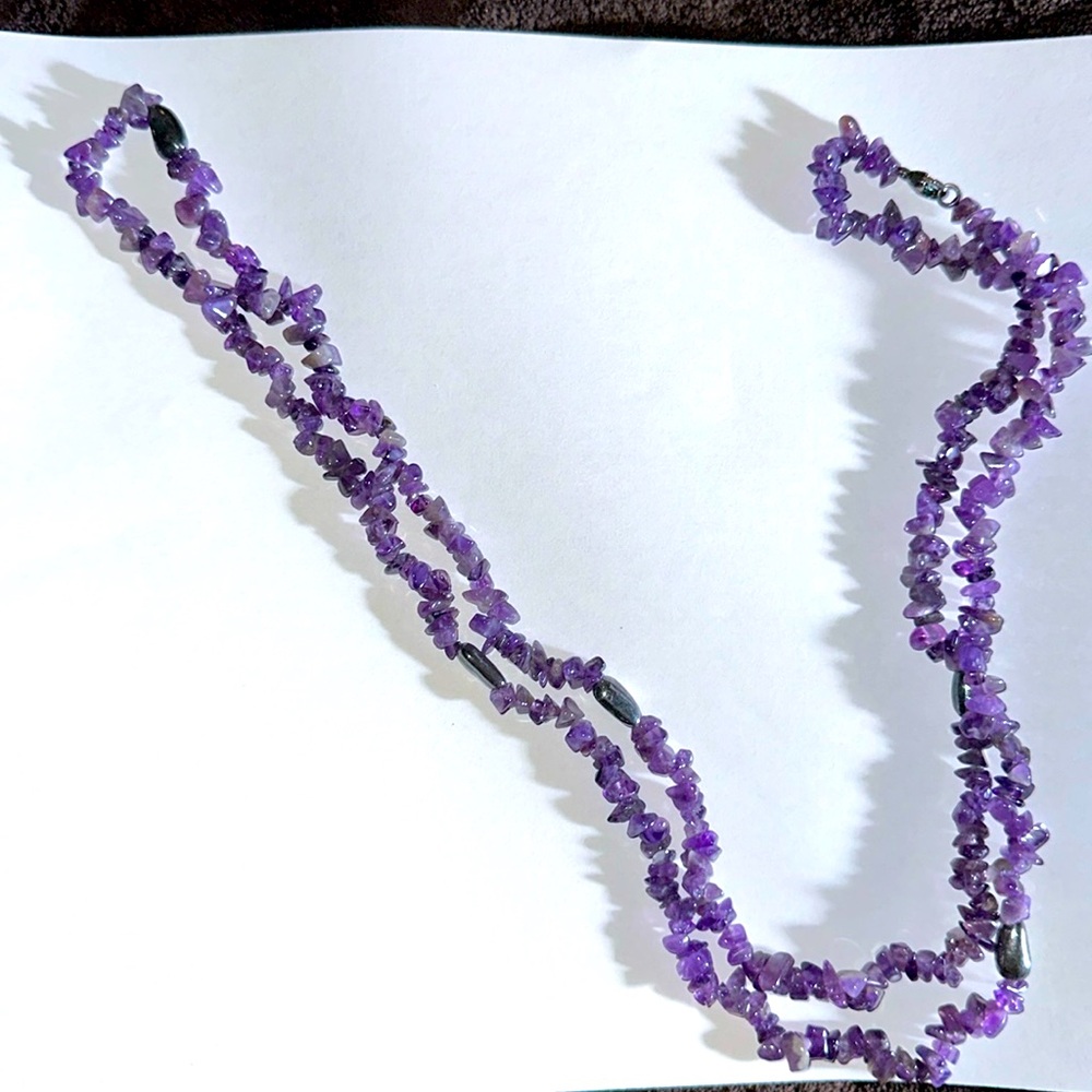 NWOT Amethyst and Silver Necklace